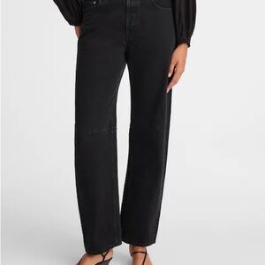 Madewell Black barrel Leg Jeans